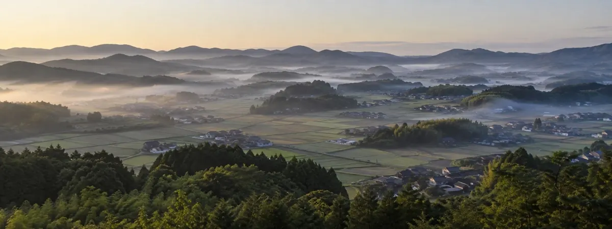 Satoyama hills and rice fields of the Iga basin, Mie